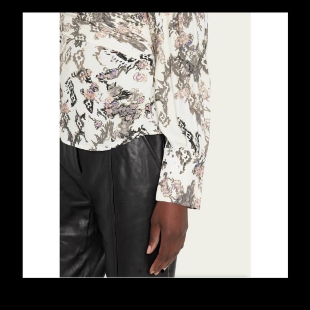 IRO Sakari Printed Crisscross Turtleneck Top| - Picture 6 of 12
